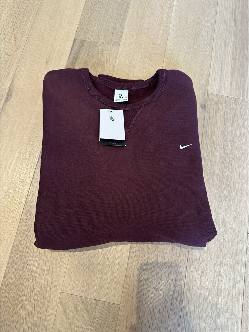 Nike Burgundy Solo Swoosh Track Suit Set Men’s Hoodie L, Crewneck XL & Pants XL - Picture 7 of 8